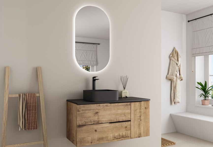 Meuble de salle de bains microtec avec plan de toilette Coban Bruntec principal 0