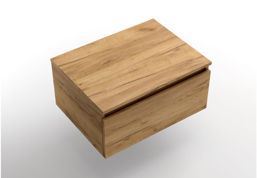 Ensemble de meubles de salle de bains avec plan de toilette et caisson en bois Domus Salgar détail 6