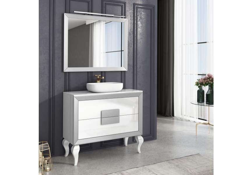 Meuble de salle de bains avec plan de toilette en bois L-Gant Campoaras principal 0