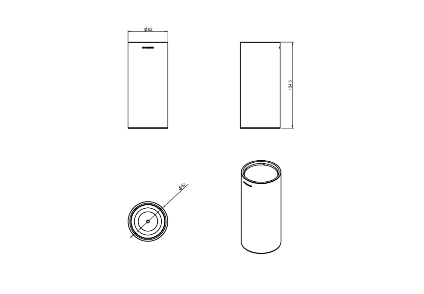 Porte-brosse de toilette Logic Cosmic croquis 4