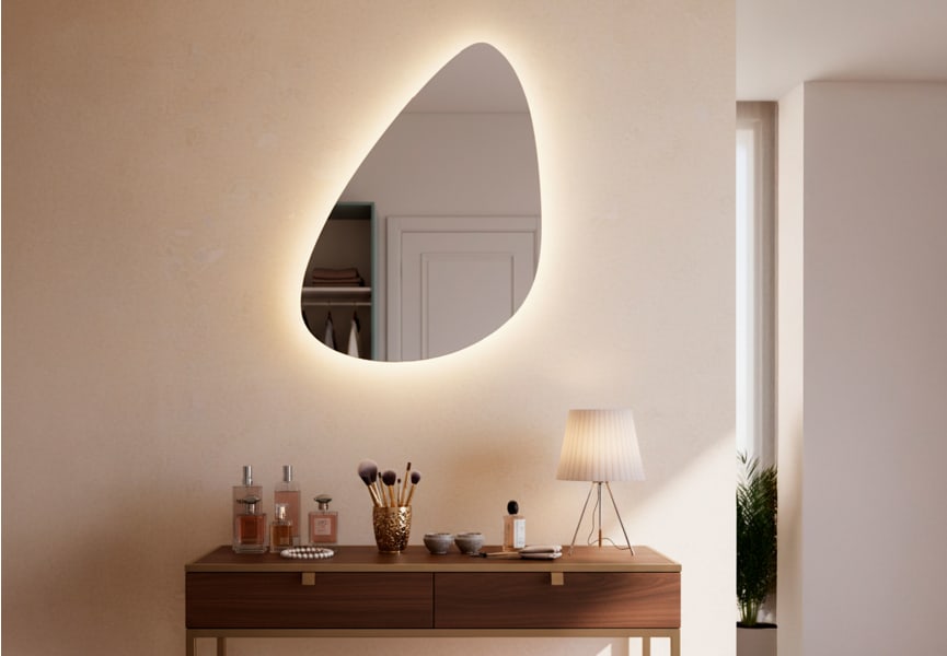 Miroir de salle de bain avec éclairage LED Trion Bruntec principal 0
