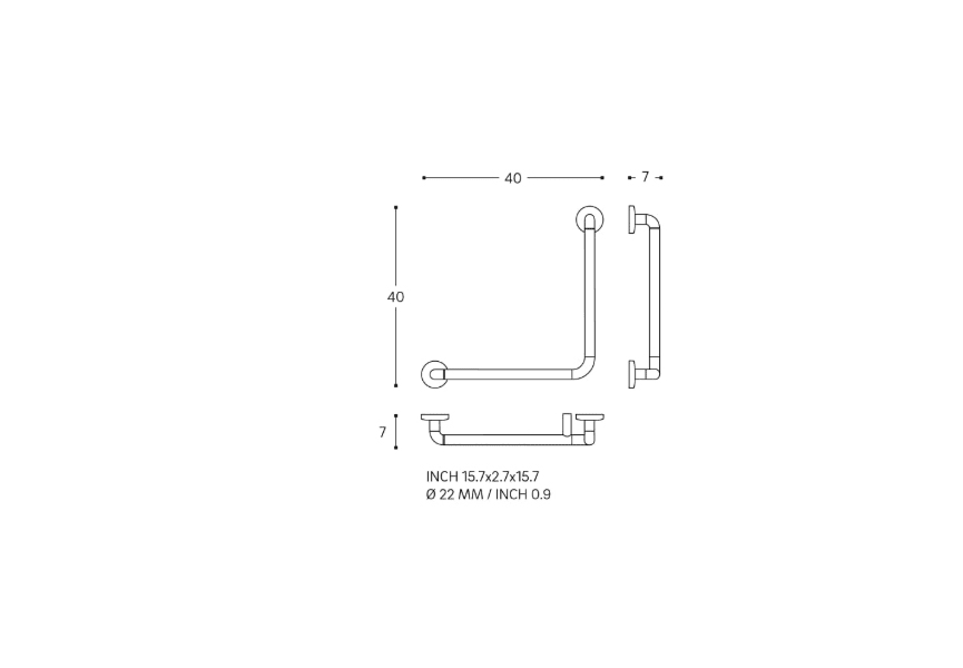 Poignée de sécurité droite/gauche Architect Cosmic croquis 9