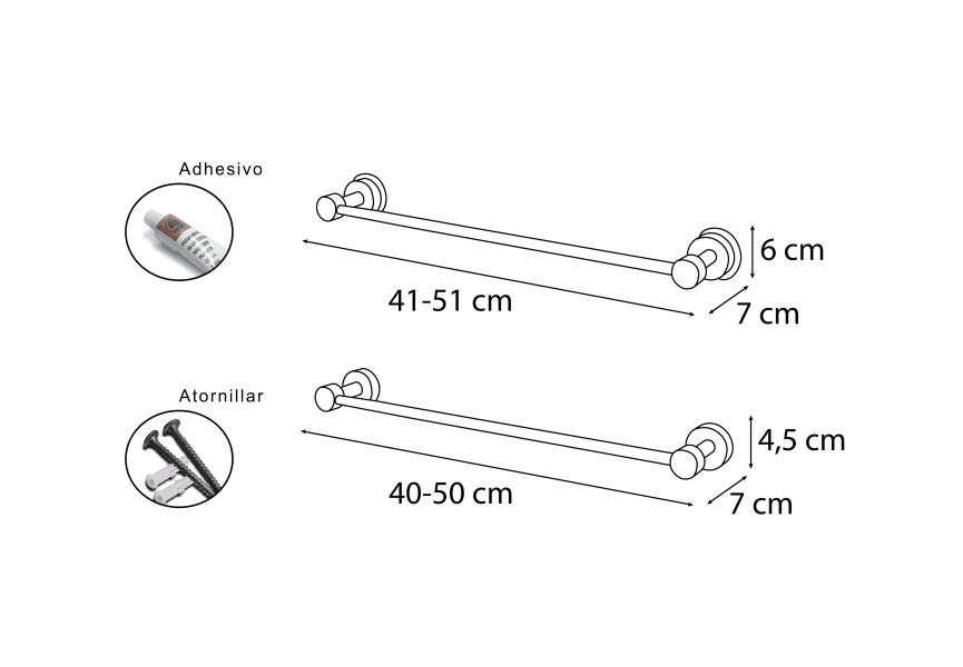 Porte-serviettes fixe Kappa Mediterranea de baño croquis 2