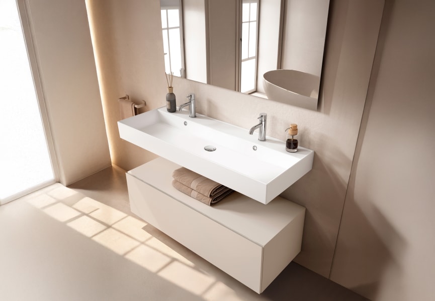 Ensemble de meubles de salle de bain avec lavabo en céramique de 12 cm de hauteur et tiroirs Nomad Viso principal 7