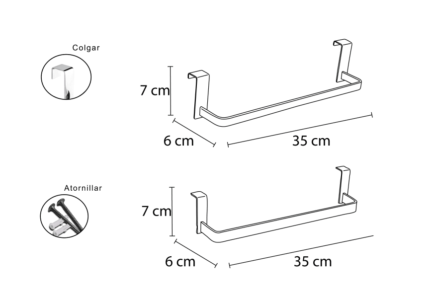 porte-serviettes de meuble 501 Bruntec croquis 5