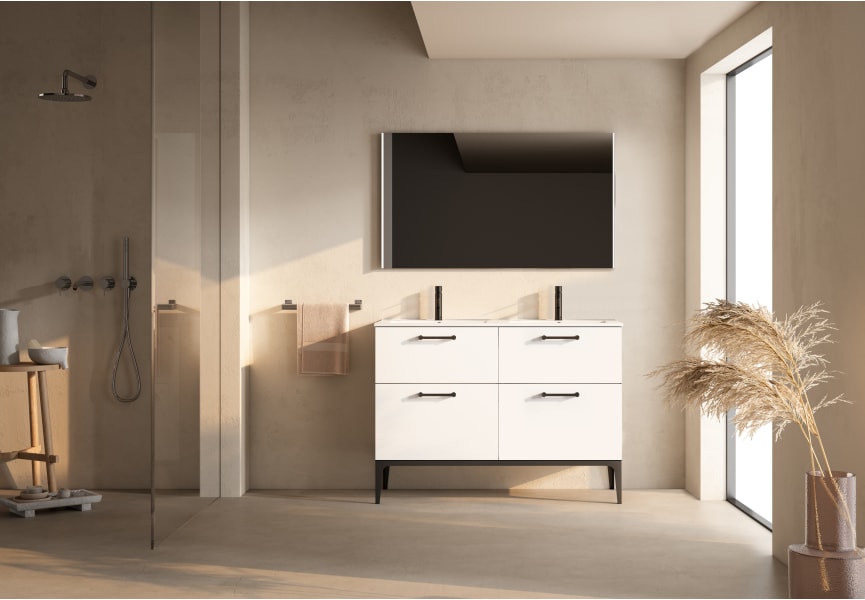 Ensemble de meubles de salle de bains avec  banc avec lavabo Flat Verso Visobath principal 2