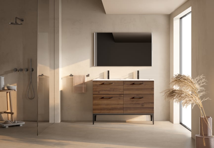 Ensemble de meubles de salle de bains avec  banc avec lavabo Flat Verso Visobath principal 5