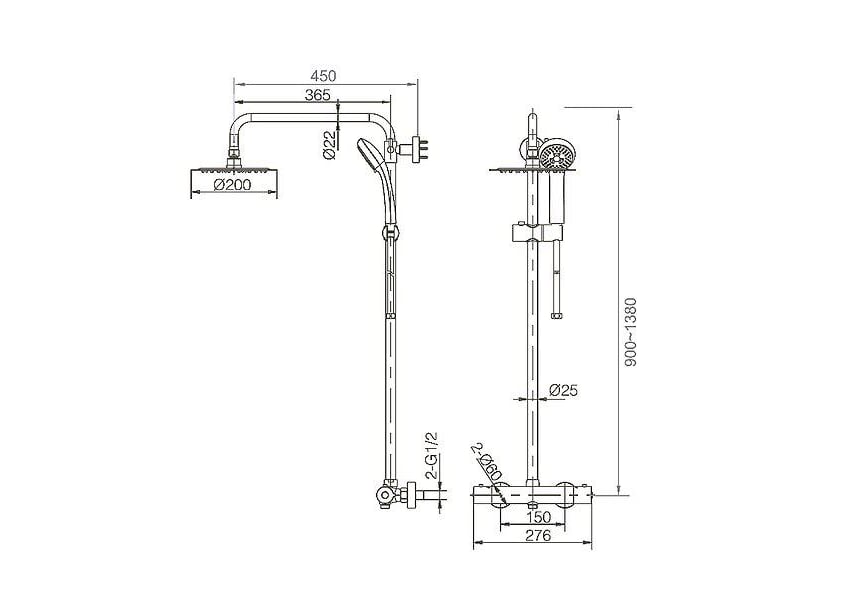 Set de douche Creta Imex croquis 7