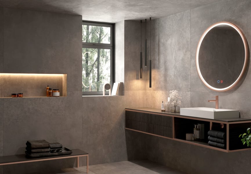 Miroir de salle de bain avec éclairage LED París Ledimex environnement 8