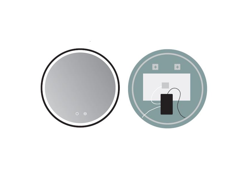 Miroir de salle de bain avec éclairage LED París Ledimex croquis 9