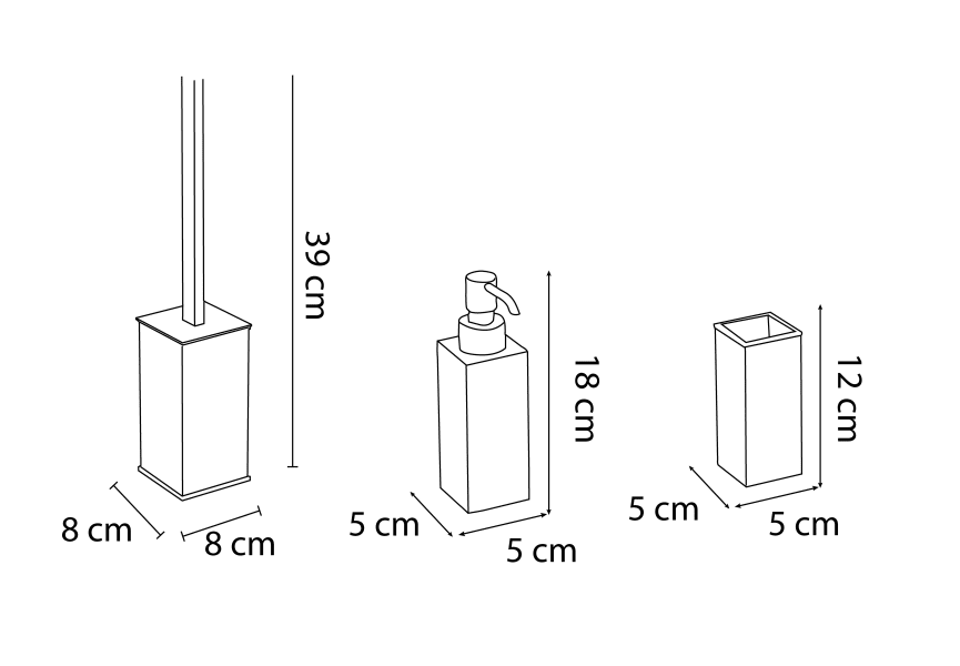 Set d'accessoires de salle de bain 401 Bruntec croquis 6