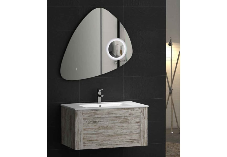 Miroir de salle de bains avec éclairage LED Stone Coycama environnement 1