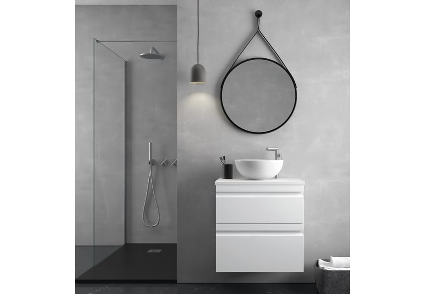 Meuble de salle de bains avec plan de toilette compact en pierre Ávila Dos Natalia principal 0