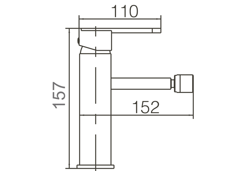 mitigeur de bidet Imex Roma croquis 2