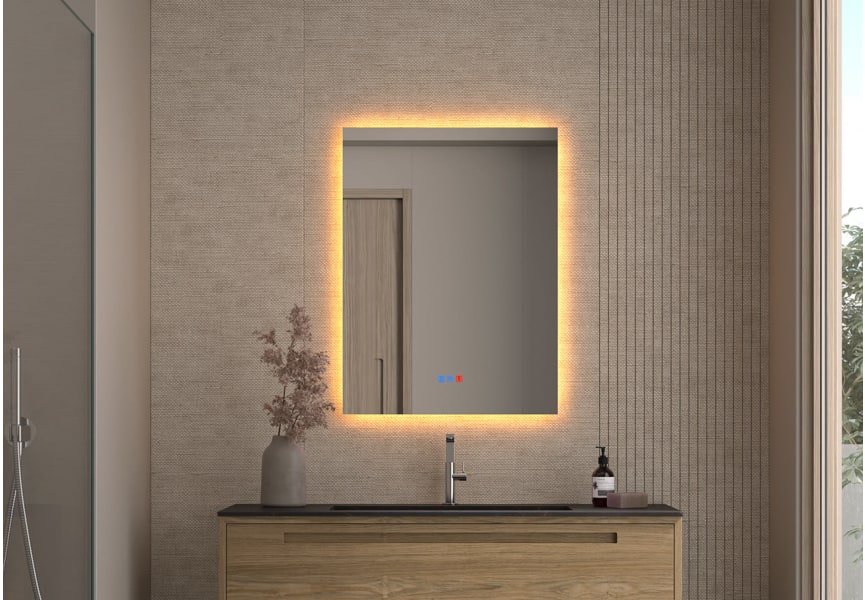 Miroir de salle de bain avec éclairage LED Dune Bruntec principal 3