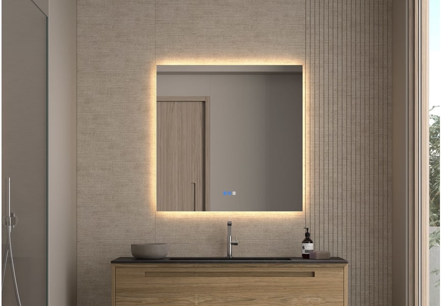 Miroir de salle de bain avec éclairage LED Dune Bruntec principal 2