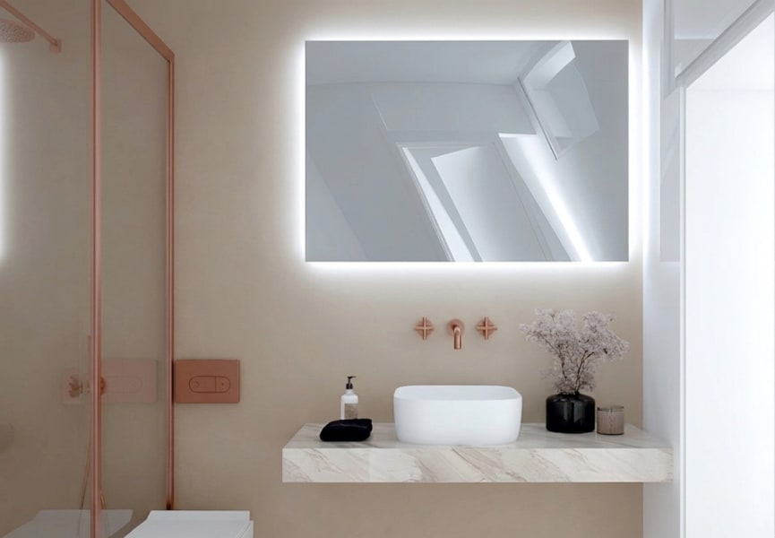 Miroir de salle de bain lumineux LED Dune Bruntec environnement 5