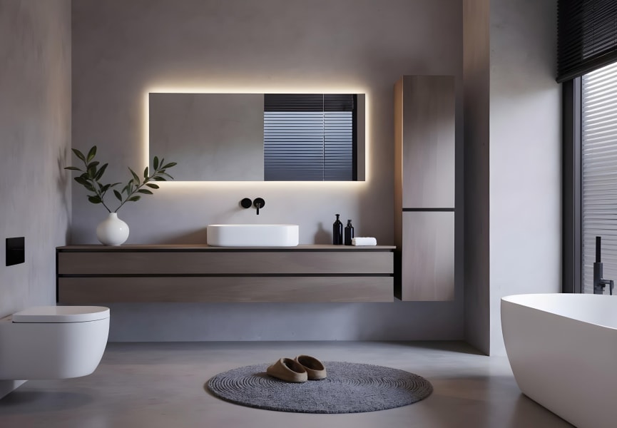 Miroir de salle de bain lumineux LED Dune Bruntec environnement 7