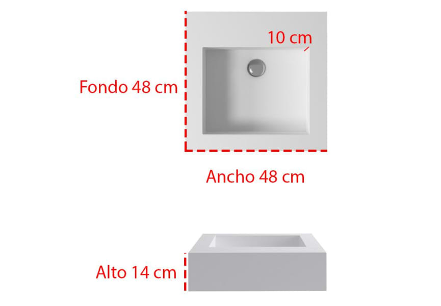 Lavabo à poser Bruntec Roma croquis 1