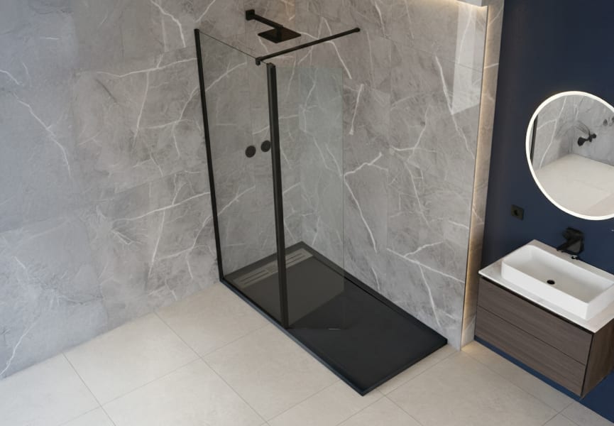 Paroi de douche Austral profilé noir Bruntec environnement 1