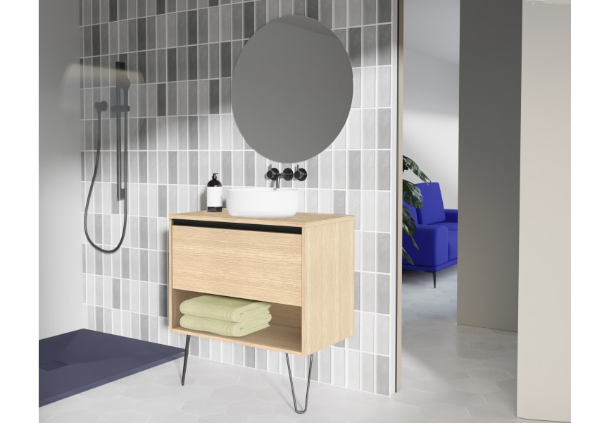 Yoko Top Amizuva meuble de salle de bain avec ensemble lavabo avec plan de toilette principal 0