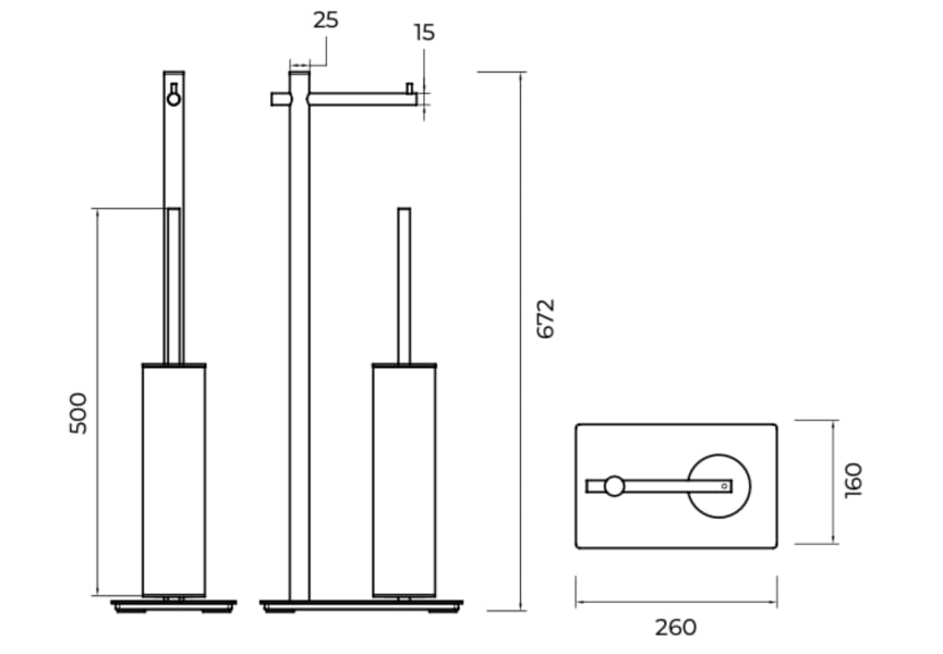 Practic Medimex Brosse et porte-rouleau de toilette croquis 7