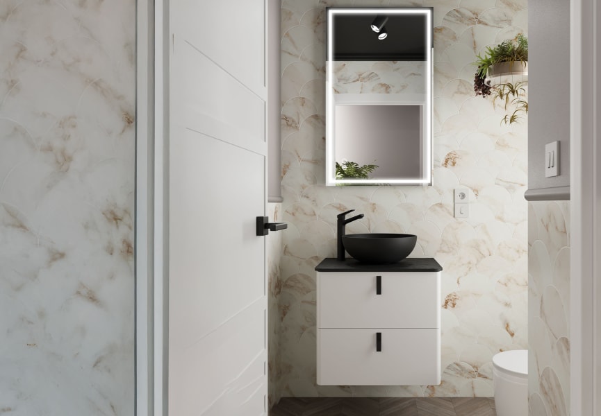 Meuble de salle de bains avec plan de toilette Uniiq Salgar principal 2