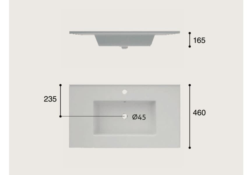 Lavabo Etna Nero Art et Bath croquis 1