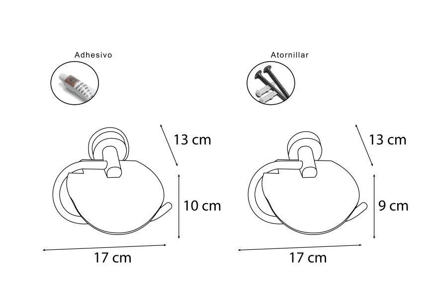 Toilette roll holder Tau Mediterránea de Baño croquis 1