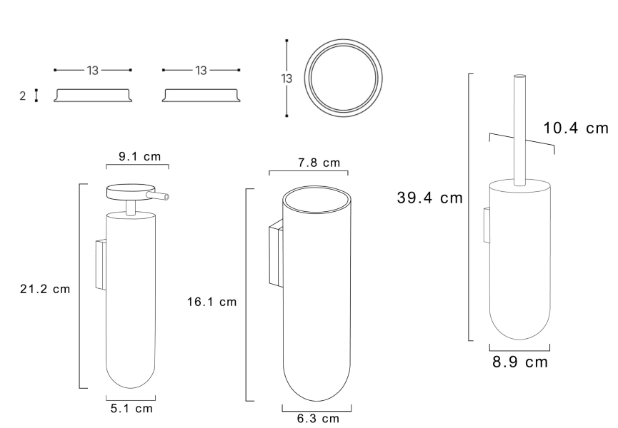 Set d'accessoires de salle de bains Geyser Cosmic croquis 5