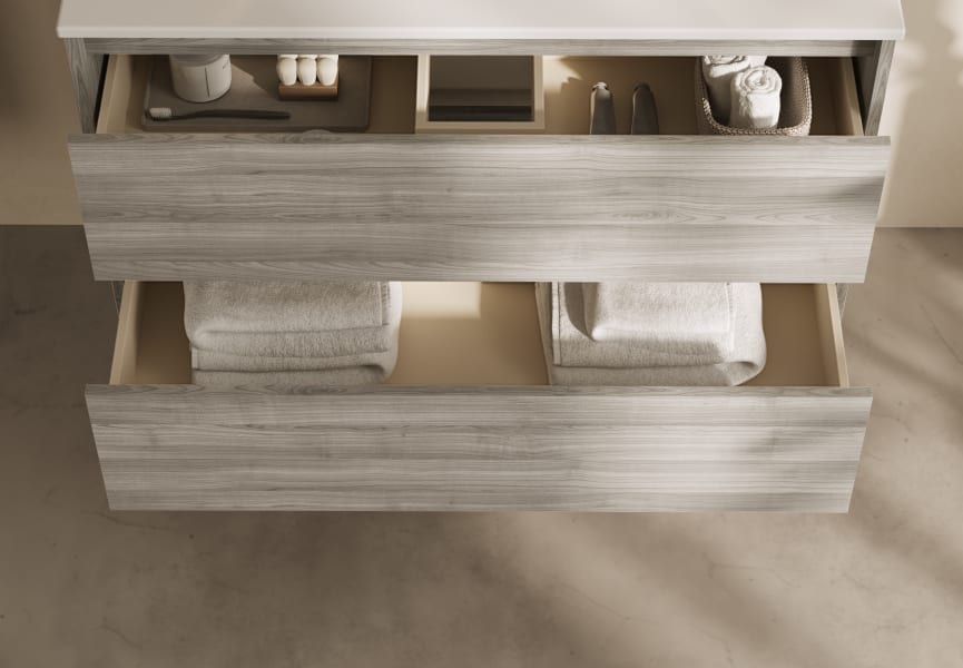 Meubles de salle de bains avec plan de toilette en bois Oxford Bruntec détail 8