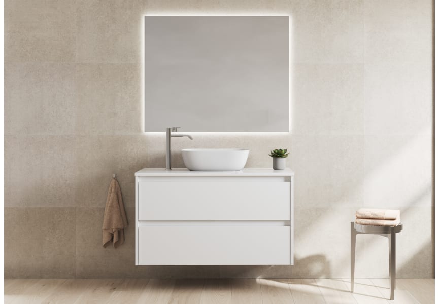 Meubles de salle de bains avec plan de toilette en bois Oxford Bruntec principal 7