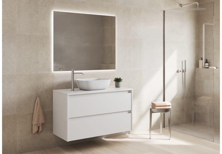 Meubles de salle de bains avec plan de toilette en bois Oxford Bruntec principal 6