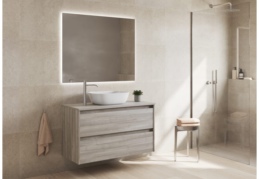 Meubles de salle de bains avec plan de toilette en bois Oxford Bruntec principal 4