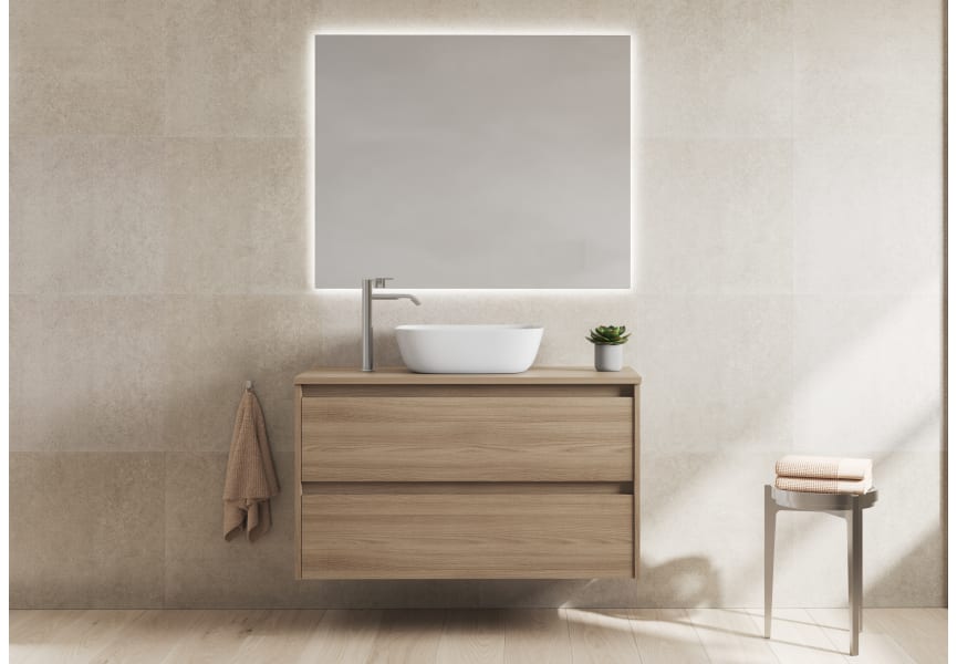 Meubles de salle de bains avec plan de toilette en bois Oxford Bruntec principal 3