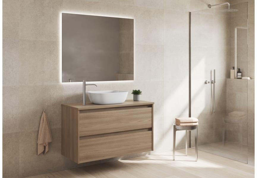 Meubles de salle de bains avec plan de toilette en bois Oxford Bruntec principal 2