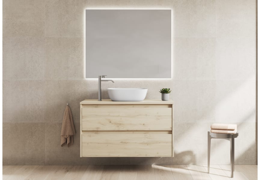 Meubles de salle de bains avec plan de toilette en bois Oxford Bruntec principal 1