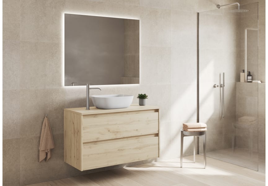 Meubles de salle de bains avec plan de toilette en bois Oxford Bruntec principal 0