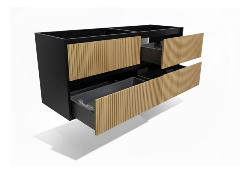 Meuble de salle de bains en bois massif avec plan de toilette Alpes 18 Bruntec principal 6