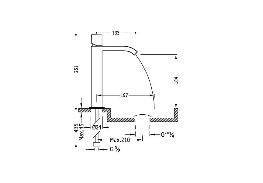 Robinet de lavabo Cuadro Tres croquis 1