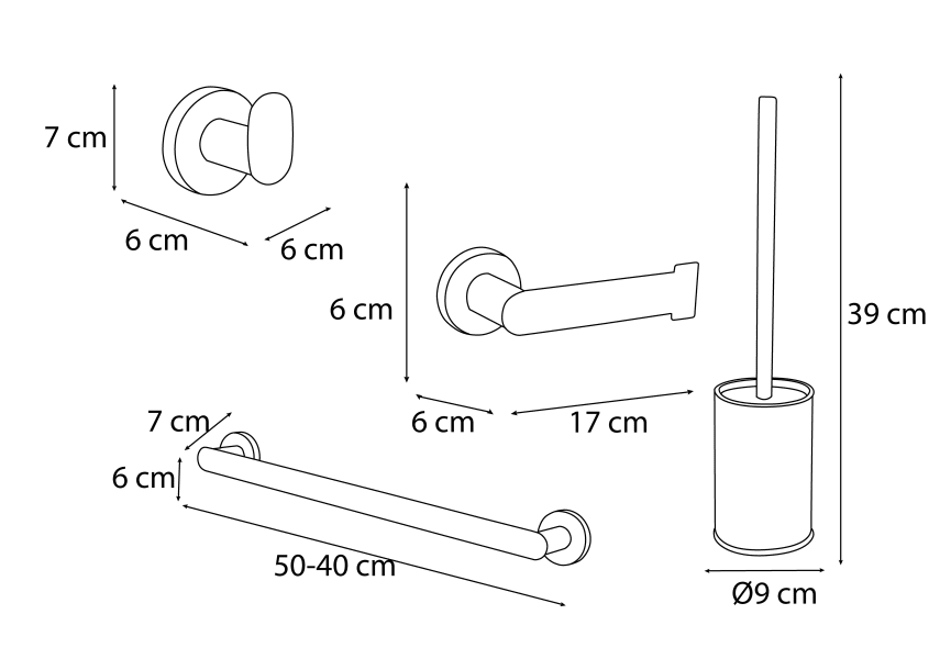 Ensemble d'accessoires de salle de bain Bali Mediterranea de baño croquis 6