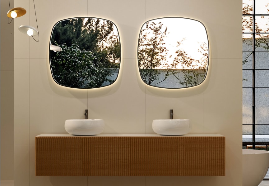 Miroir de salle de bains avec l'éclairage LED « Catania » de Ledimex principal 0