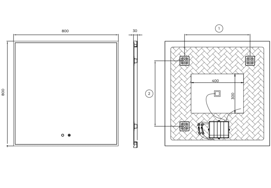 Ledimex Ledimex Boston miroir de salle de bain à LED croquis 8