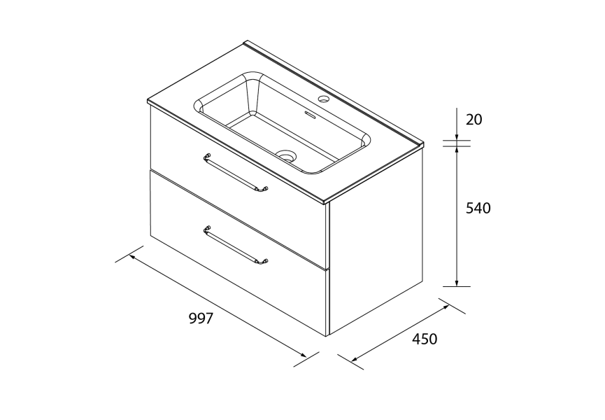 Ensemble meuble-lavabo Morai Salgar croquis 10