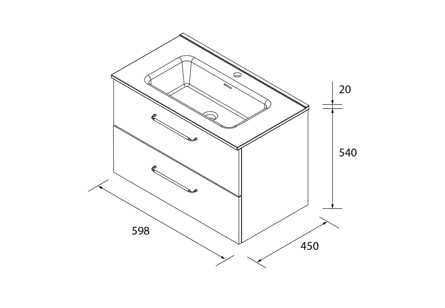 Ensemble meuble-lavabo Morai Salgar croquis 8