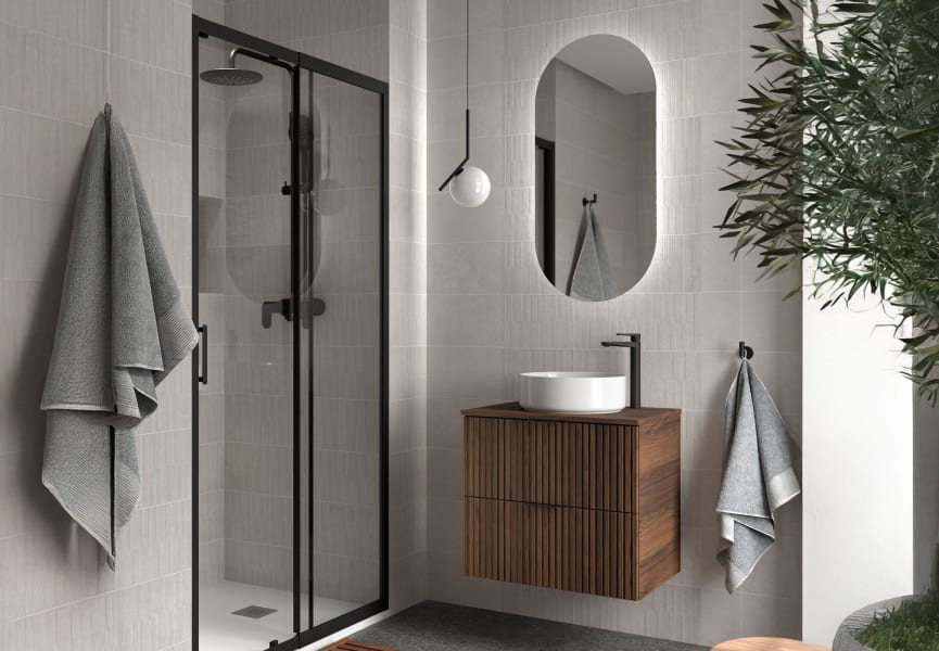 Meubles de salle de bains avec plan de toilette en bois Biba Salgar principal 0