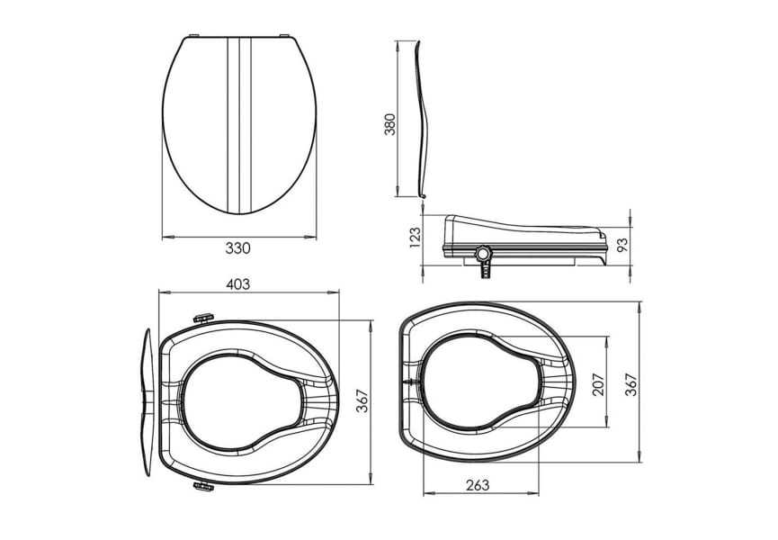 Élévateur de toilettes Oxen PRM croquis 1