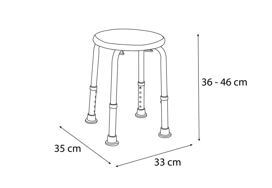 Tabouret de bain 108 Bruntec croquis 1