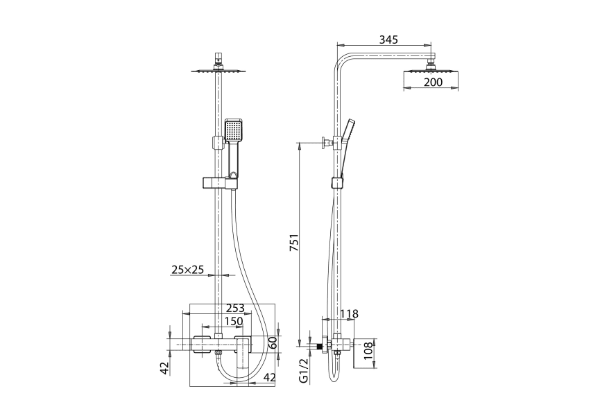Ensemble de douche Pisa d’Imex croquis 14