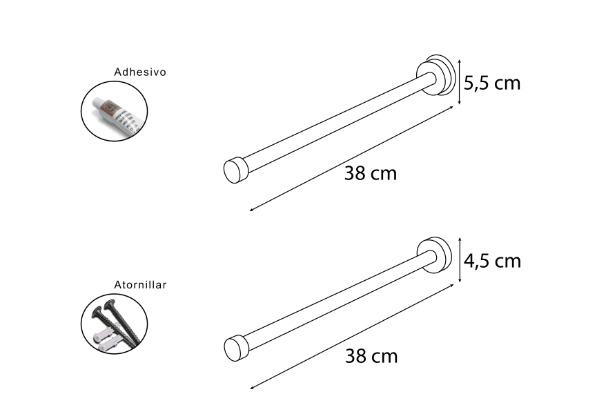 Porte-serviettes latéral Tau Mediterranea del baño croquis 1